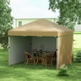 thumbnail image 2 of Outsunny 10' x 10' Pop Up Canopy Tent with 3 Sidewalls, Leg Weight Bags and Carry Bag, Height Adjustable, Instant Party Tent Event Shelter Gazebo for Garden, Patio, Beige, 2 of 5