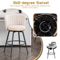 thumbnail image 6 of Miniyam 25" Counter Height Swivel Bar Stools Set of 2 with Upholstered Back for Kitchen, Bar, Dining Room, Beige, 6 of 12