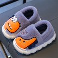 thumbnail image 2 of Tisuna Kids Slippers Dinosaur Print Anti Slip Easy On Shoes Windproof Soft Autumn Winter Boys Girls Indoor Footwear Grey Size 5-6 Years, 2 of 4