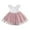 Pink, variant on 2025 TAGOLD Toddler Girls Summer Dress,Casual Dress for Kids,Girls Summer New Short Sleeve Mesh Dress Princess Skirt Bow Skirt