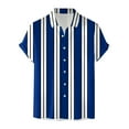 thumbnail image 4 of BOBOGOJP Men's Casual Button-Down Shirts Short Sleeve Shirt Performance Button Down Shirt,Blue M, 4 of 5