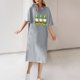 thumbnail image 5 of Vestido Corto de Verano Cuello Redondo Estilo de Camiseta de Longitud de Tobillo de Manga Corta, Altamente Elástico para Pijamas Y Ropa Interior Sexy, 5 of 8