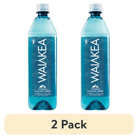(2 pack) Waiakea Bottled Water, Hawaiian Volcanic Alkaline Water, 1.5 Liter Bottle