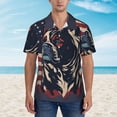 thumbnail image 2 of Fuzoiu Patriotic Bulldog Art Print Hawaiian Shirt for Men, Summer Beach Casual Short Sleeve Button Down Shirts, Men’s Beach Summer Shirts with Pocket,3X-Large, 2 of 7