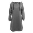 thumbnail image 4 of Outfmvch Hoodies Womens Hoodies Womens Autumn And Winter Loose Solid Long Hooded Dress With Pocket Zip Up Hoodie Women Dark Gray S, 4 of 5