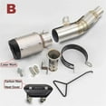 thumbnail image 3 of Motorcycle Exhaust System Slip OnExhaust Tip Baffle Pipe Middle Link Tube Parts For Yamaha YZF R6 2006-2019, 3 of 4