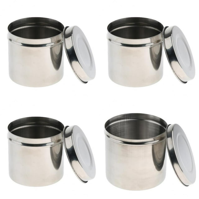 Juego de 4 Recipientes de Acero Inoxidable Sunnimix con Contenedor de Tipo Esponja con Tapa 8cm 9cm 10cm 12cm