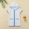 thumbnail image 2 of UAYOTSE Kid Boys Girls Swim Cover Up Kid Hooded Zip-Up Terry Swimsuit Coverup Towel Bathing Suit Bathrobe Pool Beach Robe Dress(2-3 Years,Blue), 2 of 6