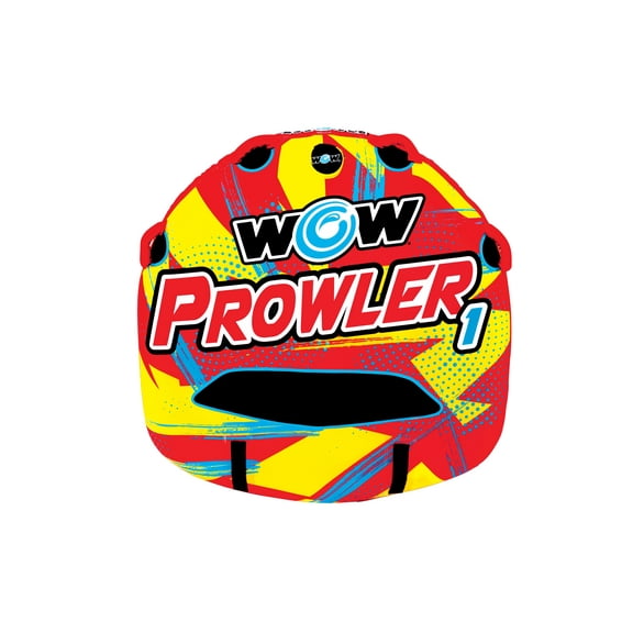 Open Box WOW Sports Prowler 1P Towable Tube for Boating, Starter Kit includes 12V Pump and 1K Tow Rope