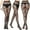 Q, variant on Fishnet Tights,Garter Belt and Thigh Highs Set,Patterned Tights,Thigh High Socks,Stockings for Women,Long Tube Suspender Socks Silk Stockings R One Size