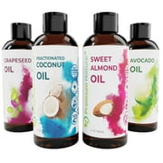 Carrier Oils For Essential Oil 4 Piece Variety Pack Gift Set Best Carrier Oil for Essential Oils Mixing for Skin Best Oils for Stretch Mark Dry Skin Moisturizer Hair Essential Oil Carrier Oil 4oz Each