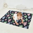 thumbnail image 2 of Black Cartoon Dinosaurs Leaves Pattern Blanket,Comfortable Soft Flannel Throw Blanket,All Season,Warm Lightweight Blankets for Sofa Bed Couch Living Room Chair,30"x40", 2 of 4