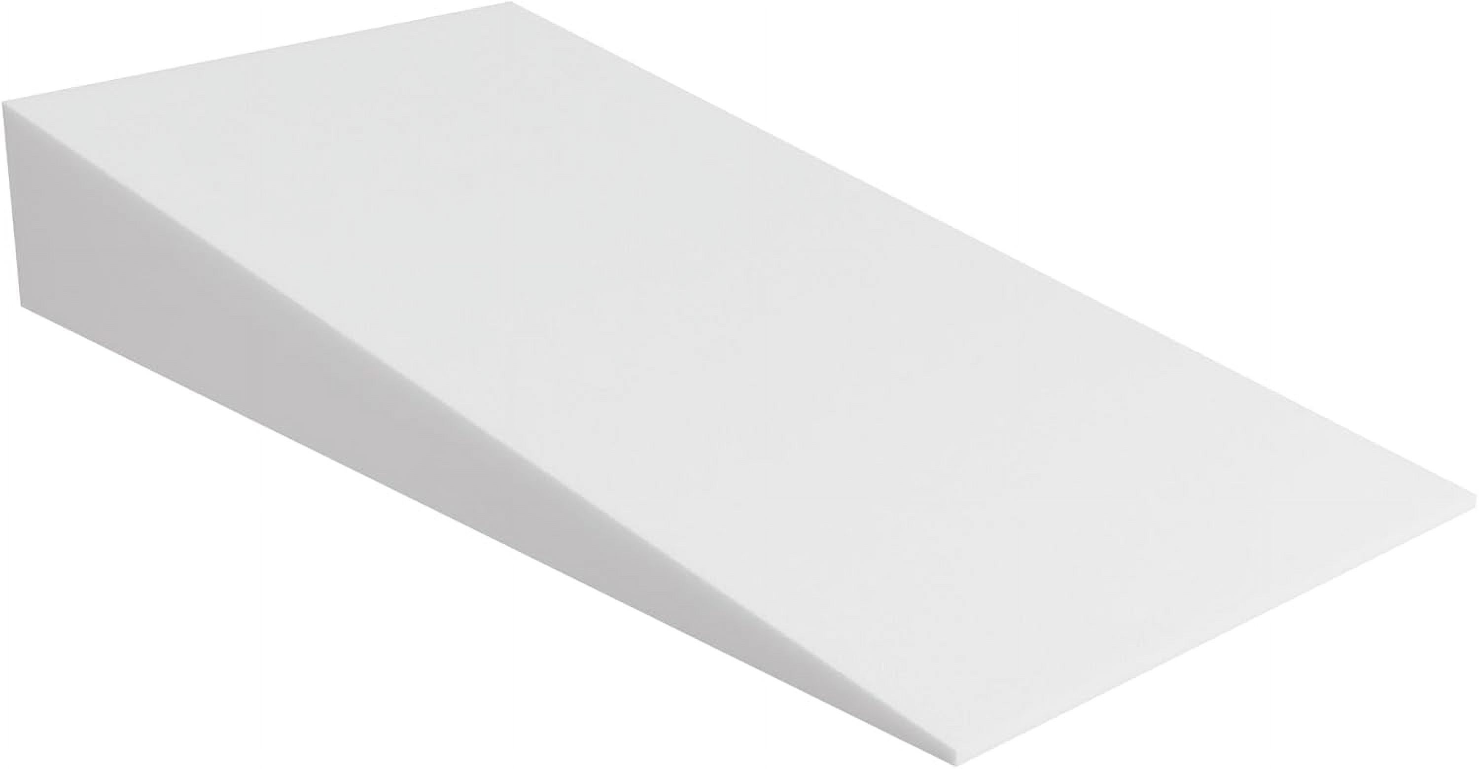 , Extra Wide Bed Wedge Pillow | Body Support Sponge | Tringle Incline Cushion to Elevate Upper Body | Good for Neck Pain, Snoring, Acid Reflux, 40 x 20 x 4, White