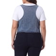 thumbnail image 4 of DARING DIVA Women's Plus Size Button Down Casual Sleeveless Jean Jacket 3X Gray Blue, 4 of 6