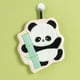 thumbnail image 1 of Toalla de manos Pandas | Vellón Engrosado Absorbente | Diseño de pandas de dibujos animados negros adorables | Material suave y respetuoso para la piel | Secado rápido | Colgable | 22x20cm, 1 of 6
