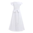 thumbnail image 5 of Sxiwei Girls Pleated Flutter Sleeve Wedding Bridesmaid Long Dress Birthday Party Princess Maxi Gowns White 8, 5 of 7
