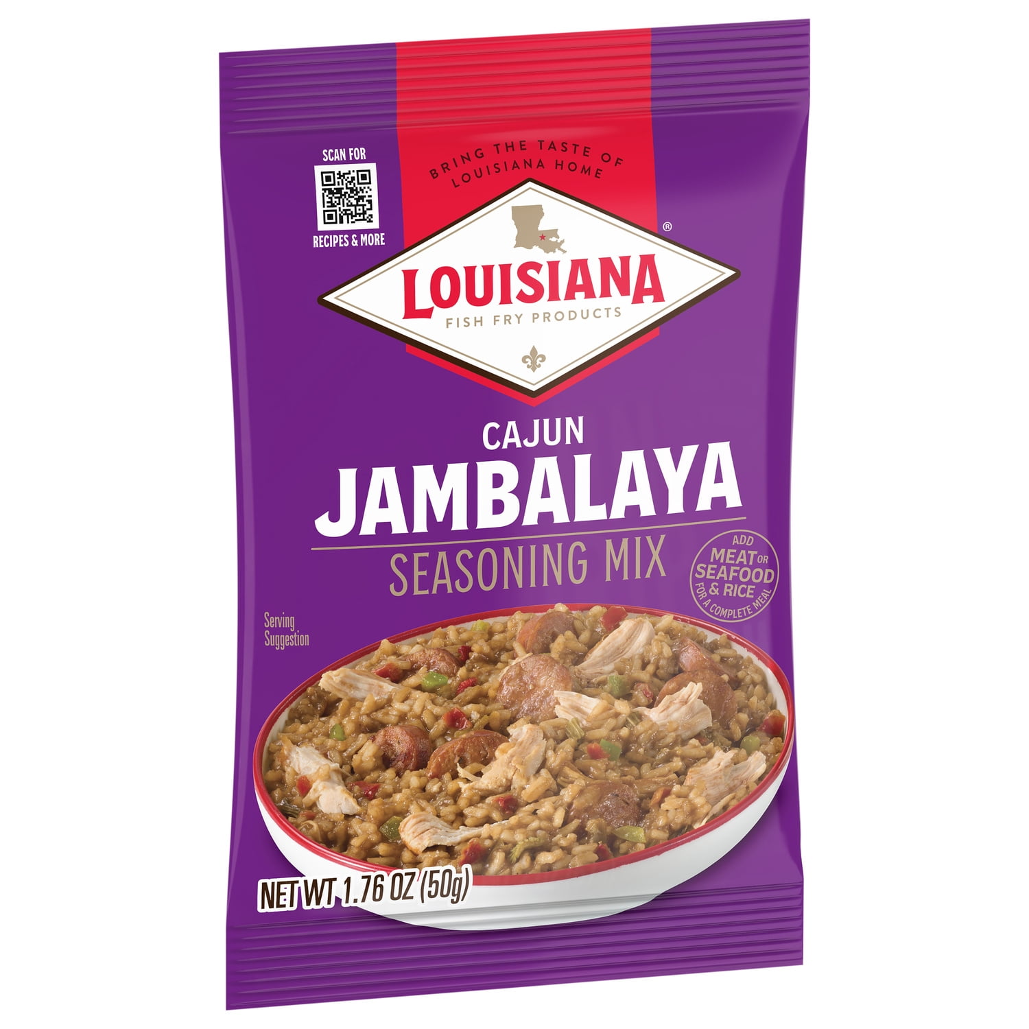 Louisiana Fish Fry Cajun Jambalaya Seasoning Mix, 1.76 oz Bag