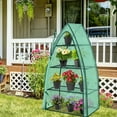 thumbnail image 3 of EAGLE PEAK 4-Tier Mini Portable Greenhouse W/ Shelves, Roll-up Zipper Door, 35.4" x 17.7"x 63", Green, for Outdoor, Indoor Gardening Planting, 3 of 8