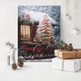 thumbnail image 5 of Koesnbre Red Barn Canvas Wall Art: Christmas Rustic Red Truck Bathroom Decor Christmas Tree Pictures Winter Snow Scene for Holiday Decor Framed Ready To Hang (12"x15"x1 Panel), 5 of 6