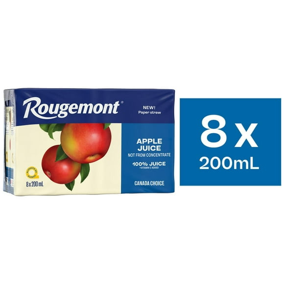 Boîtes de jus de pomme non fait de concentré Rougemont 8 X 200 ML