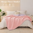 thumbnail image 6 of Exclusivo Mezcla Reversible Sherpa Fleece Throw Blanket for Couch, Soft Plush Blanket for Bed Sofa, Warm Fluffy Blankets for All Season, 50"x60", Light Pink/ Light Purple, 6 of 7