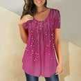thumbnail image 4 of Endives Women's Short Sleeve T-shirt Tunic Tops Short Sleeve T Shirts Up Casual Ruched Blouses, 4 of 5