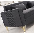 thumbnail image 3 of US Pride Furniture Aesthetic Velvet Sofas for Living Room 3 Seater Couch with Classic Modern Appeal and Luxurious Soft Comfort Easy to Maintain 85.8Wx30.7Dx31.5H Black, 3 of 4