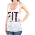 thumbnail image 4 of Material Girl Active Juniors’ Braided-Back Graphic Tank Tops, White, X-Large, 4 of 4