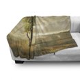 thumbnail image 3 of Tree Soft Flannel Fleece Throw Blanket, Surreal Landscape with Lonely Tree in Beige Tones Elements of Woodland, Cozy Plush for Indoor and Outdoor Use, 50" x 60", Beige Green Pale Yellow, by Ambesonne, 3 of 6