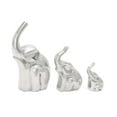 thumbnail image 3 of DecMode Aluminum Contemporary Elephant Sculpture, Silver, 3 - Pieces, 3 of 4