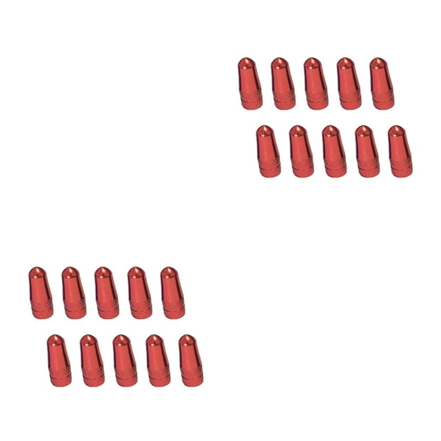 Wisewang 10 Pieces Bike Tire Caps Tyre Accessory Dustproof Cover Parts Valve Shell Solid Color Rim Stem Covers for Replacement Red 2Set