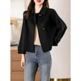 thumbnail image 4 of 100% Merino Pure Wool Handmade Double-Sided Cloth Chic Coat Women's Short Oxhorn Button Heavy Coat High Street Elegant Top, 4 of 9