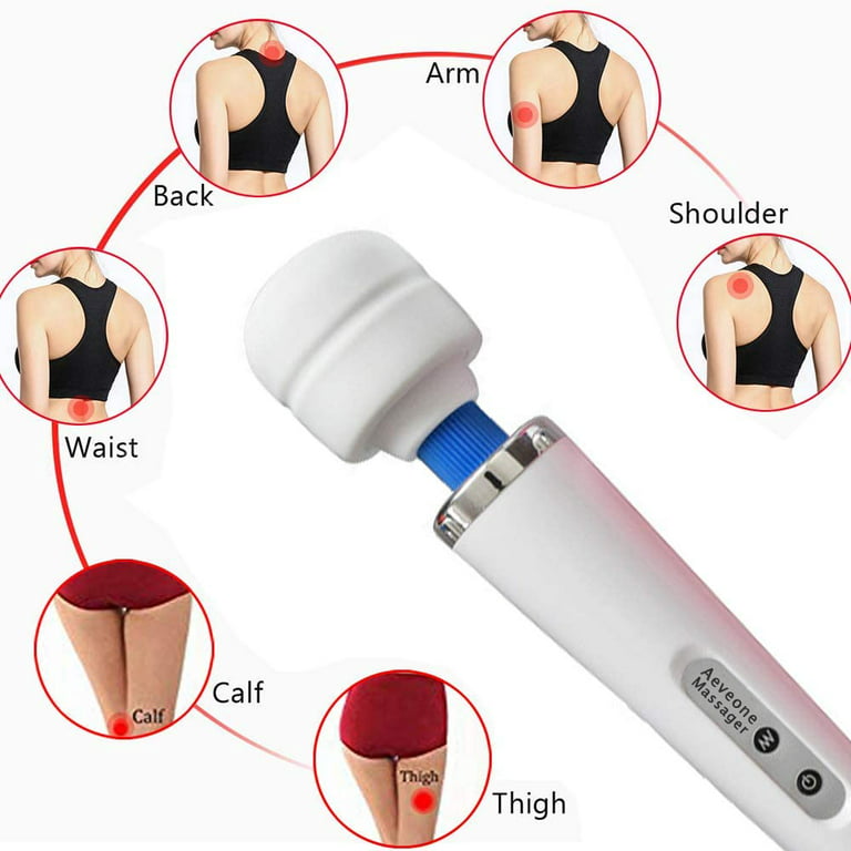 YEVIOR Cordless Personal Wand Electric Massager with 10 Powerful Pulse  Settings, Rechargeable Handheld Back Massager Wand Massage for Deep Muscles  Pain Relief (White)