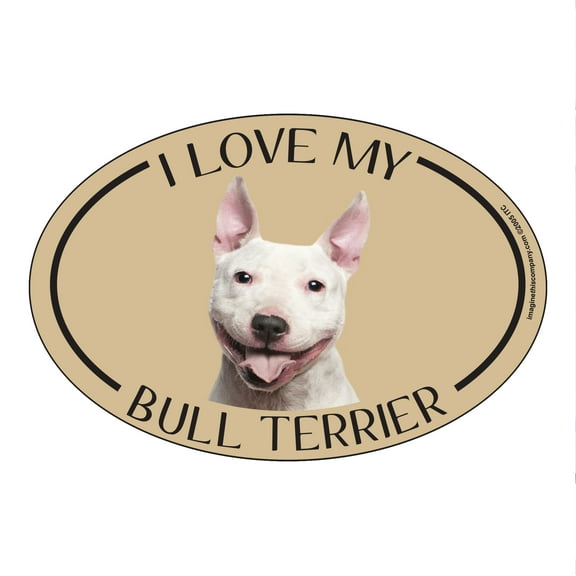 I Love my Bull Terrier Breed Oval Magnet