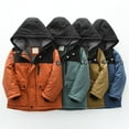 thumbnail image 3 of KAUOD Boys Fleece Lined Winter Jackets Padded Warm Hooded Coats Kids Toddler Hiking Oversized Pockets Windproof Outwear, 3 of 3