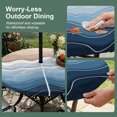 thumbnail image 5 of Round Outdoor Tablecloth with Umbrella Hole and Zipper, Navy Blue Ombre Stripe Tablecloth with Elastic Waterproof, Abstract Summer Beach Coastal Patio Table Covers for 45" - 54" Picnic Pool Tables, 5 of 9