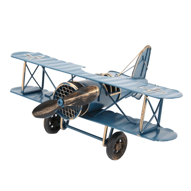 LYUMO Wrought Iron Plane, Biplane Retro Airplane Model For Cafe Ornament For Home Decoration For Aircraft Enthusiasts