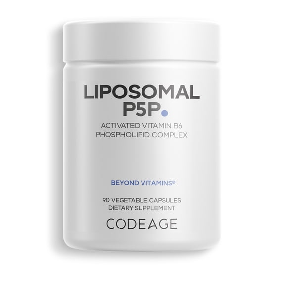 Codeage Liposomal P5P Supplement – Vitamin B6 as Pyridoxal-5'– Phosphate – Liposomal Delivery – Active B6 Form – 3-Month Supply – 1 Capsule Daily – Non-GMO – 90 Capsules