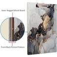 thumbnail image 3 of FMSHPON Luxury Gold Stone Black Marble Clipboard Hardboard Wood Nursing Clip Board and Pull for Standard A4 Letter 13x9 inches, 3 of 6