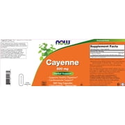 NOW Cayenne (Capsicum annuum) 500 mg, 360 Veg Capsules