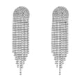 thumbnail image 1 of Super Flash Geométrica de aleación de diamantes de imitación Pendientes de borla larga Mujeres exagerada Banquete Pendientes, 1 of 5