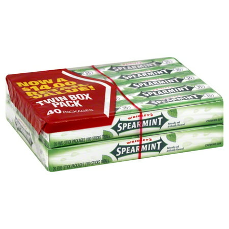 Wrigley's Spearmint Gum, 5 Stk (Innerpack of 40)