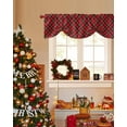 thumbnail image 4 of Red Green Black Plaid Tie Up Valances Curtain, Christmas Buffalo Checkered Adjustable Rod Pocket Short Window Treatment Tie Up Curtains Valances for Kitchen Living Room Bathroom 60x18 Inches, 4 of 9