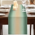 thumbnail image 3 of Sage Green Ombre Table Runner, Modern Yellow Gradient Farmhouse Art Washable Cotton Linen Table Runners 60 Inches Long, Dresser Scarf Runner for Coffee/TV Stands/Kitchen/Cabinets 13''x60'', 3 of 9