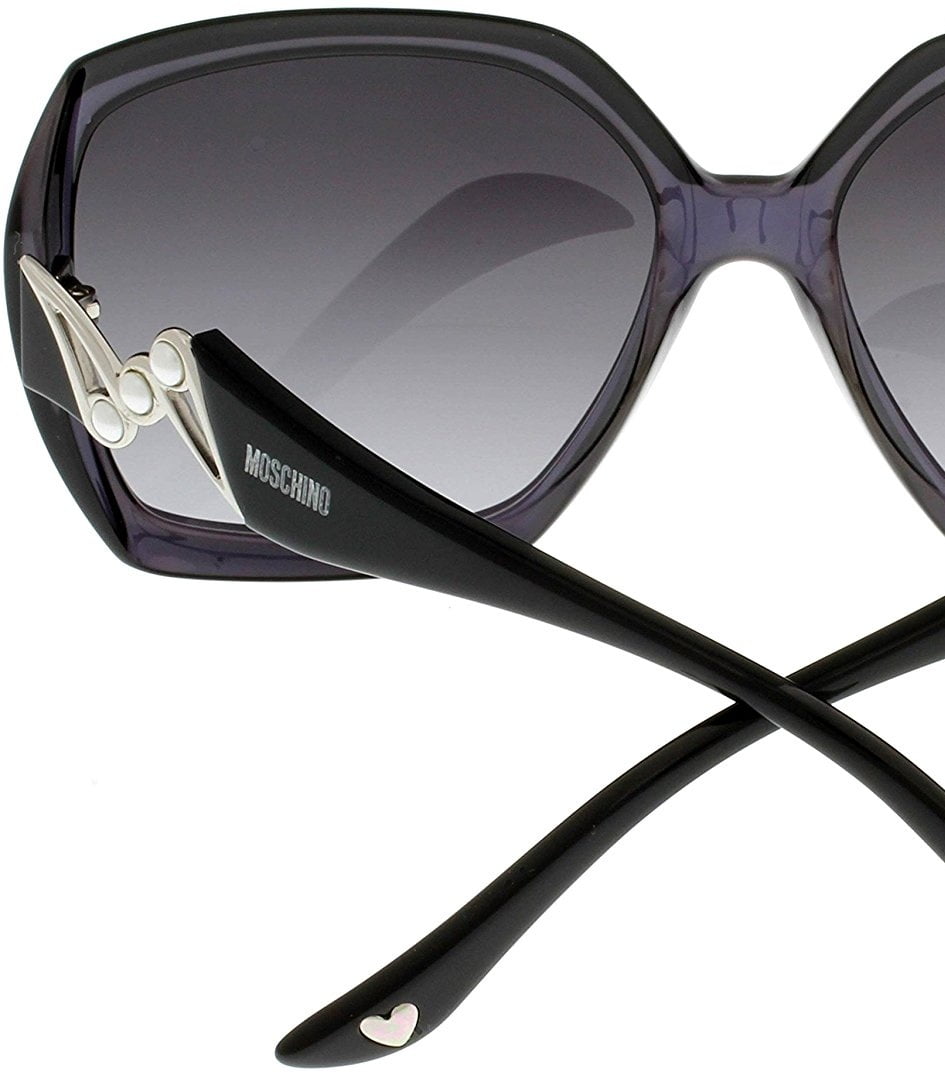 Moschino Moschino Sunglasses Women Black Transparent Fashion Rectangular MO600 01 B01 