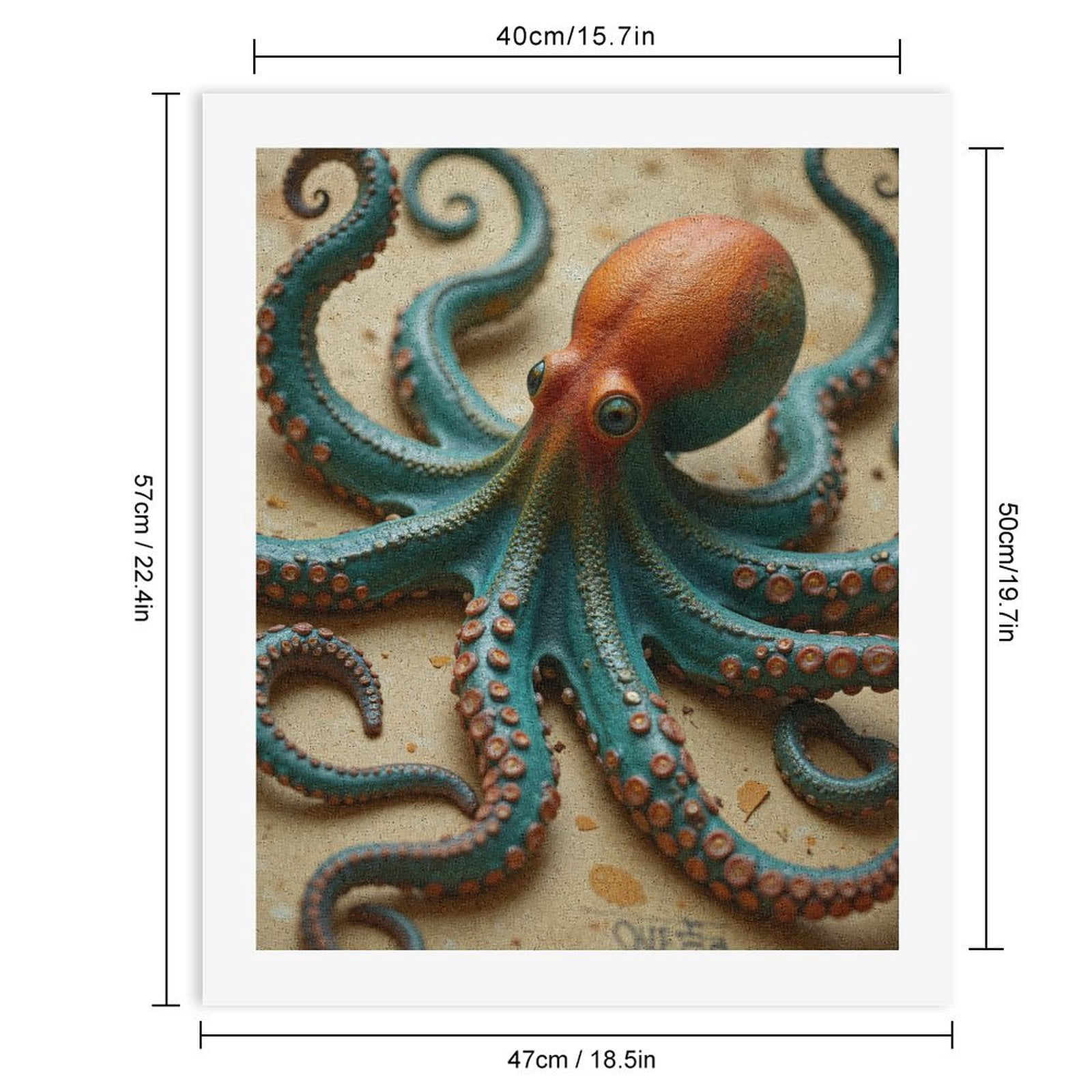 Paint By Numbers Kit for Adults Beginner - Octopus Art Vibrant Colors Tentacles DIY Canvas Painting Kits for Adults, Frameless Paint By Number for Adults for Home Wall Decor 16x20 Inch
