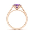 thumbnail image 2 of ANGARA Natural 1.15 Ct. Amethyst with Diamond Solitaire Ring in 14K Rose Gold for Women (Ring Size: 7.5), 2 of 8