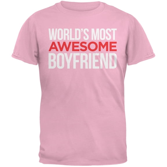 World's Most Awesome Boyfriend Pink Mens T-Shirt - Large