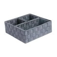 thumbnail image 3 of 4 cestas de almacenamiento tejidas, divisor de cajón, organizador multiusos para baño, contenedores de almacenamiento para cocina, despensa, oficina, Gris, 3 of 8