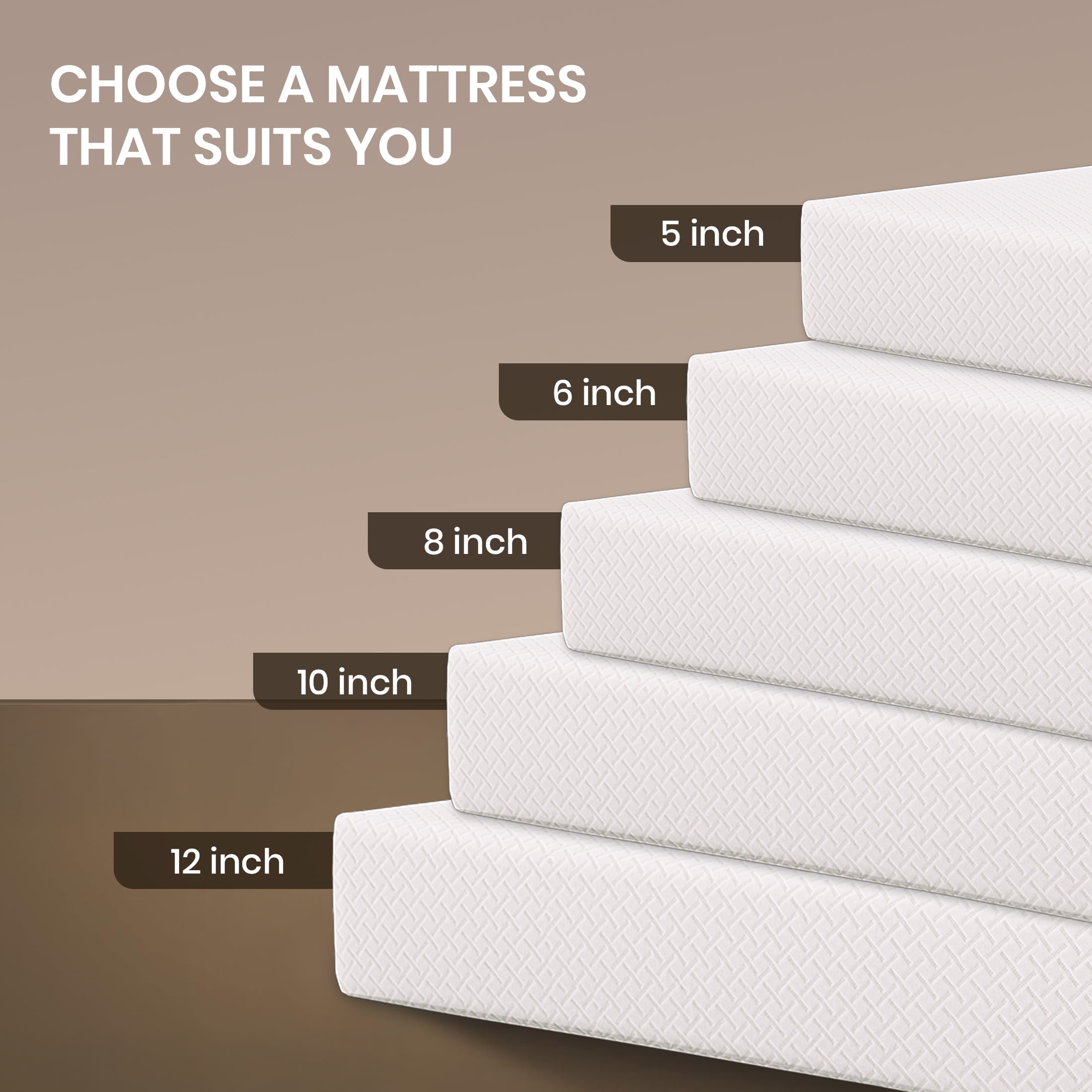 Subfun 8" Full Mattress, Cooling Gel Memory Foam, Fiberglass-Free & Pressure Relief, CertiPUR-US Certified, 10-Year Warranty, Bed in a Box